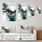 Designart 'Teal And Gold Abstract Expression IV' Modern Canvas Wall Art